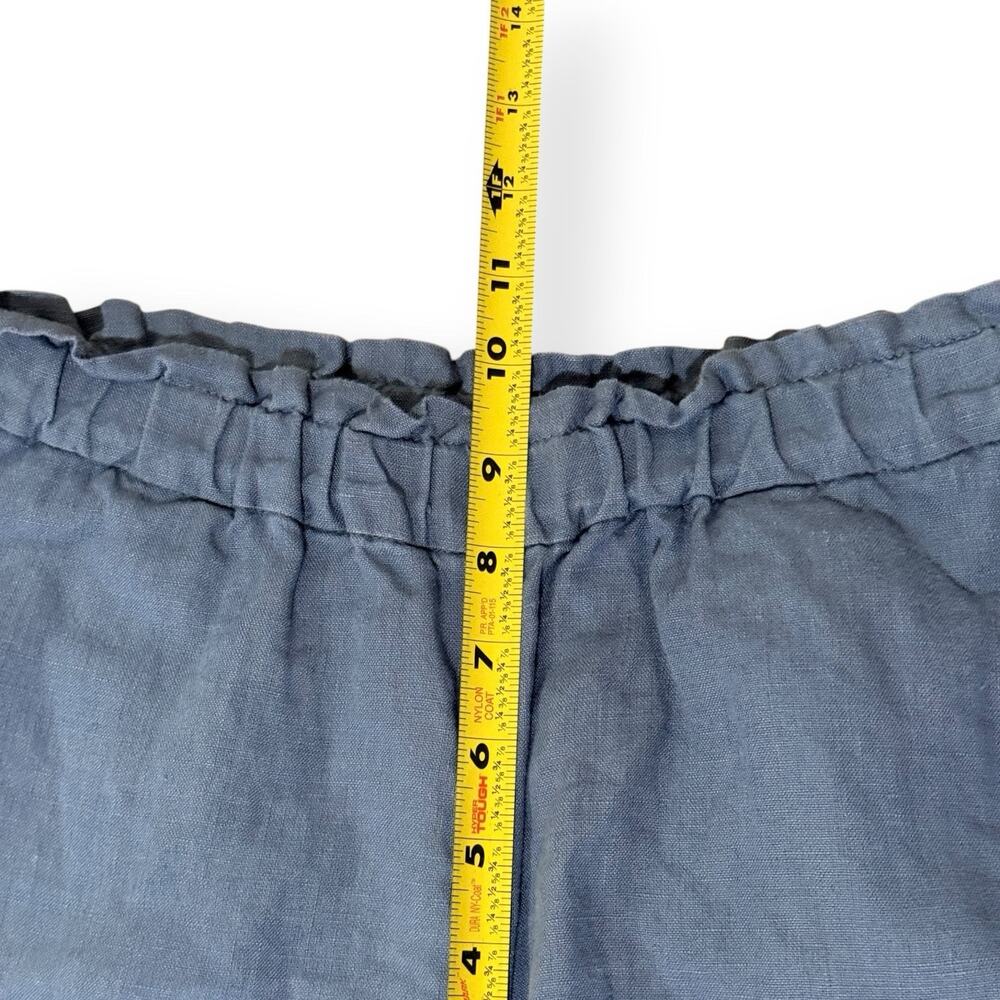 J. Jill Pure Jill Blue 100% Linen Shorts S Pull On Elastic Waist Slash Pockets - Picture 7 of 8